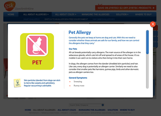 Switch to an Allergen-Free Environment | Type of Allergen Description